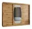 Armoire à portes coulissantes avec miroir Musala 21 | Chêne artisan | 2,5 m de large | 10 compartiments | 2 tringles | Rails en aluminium