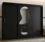 Armoire penderie portes coulissantes Lagginhorn 23 | Noir | 1 porte miroir | 2,5 m large | 10 compartiments | Rails aluminium