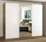Armoire portes coulissantes Palanka 03 | 3 portes dont 1 miroir | Blanc brillant & chêne artisan | 224 x 262,5 x 65,5 cm