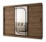 Armoire | Couleur : noyer Warmia | 3 portes | 10 compartiments | 250 x 62 x 200 cm | miroir décoratif | 2 tringles à vêtements | armoire à portes coulissantes | finition haut de gamme