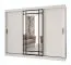 Armoire à portes coulissantes / Porte miroir décorative / Couleur : Noir mat / 2 tringles / Penderie / 10 compartiments / 250 x 62 x 200 cm / Durable et résistante