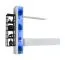 Meuble-paroi suspendu Valand 25, couleur : blanc - dimensions : 180 x 240 x 40 cm (h x l x p), avec éclairage LED bleu