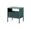 Table de chevet avec un tiroir Worthing 13, Couleur : Turquoise / Noir - dimensions : 56 x 54 x 39 cm (h x l x p)
