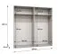 Armoire Korab 137 | 2 m de large | Portes battantes miroir | Blanc & Or | Soft-Close | 2 compartiments