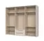 Grande armoire à deux tiroirs Neiafu 50, système de fermeture en douceur, couleur : cachemire, pieds réglables, dimensions : 226 x 277 x 60 cm, trois tringles à vêtements