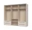 Grande armoire à portes battantes avec cadre Neiafu 52, quatre tiroirs, couleur : cachemire, six portes, cinq étagères, dimensions : 226 x 277 x 60 cm, pieds réglables