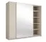 Armoire avec miroir /  Cachemire / 221 x 60 x 207 cm / 1 tringle / Poignées en métal / Éclairage inclus / 6 compartiments / Système de fermeture Soft-Close / Igoumenitsa 04