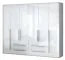 Armoire | 6 portes battantes | 4 tiroirs | 8 casiers | avec 4 tringles à vêtements | 272 cm de large | Couleur: Blanc Abbildung