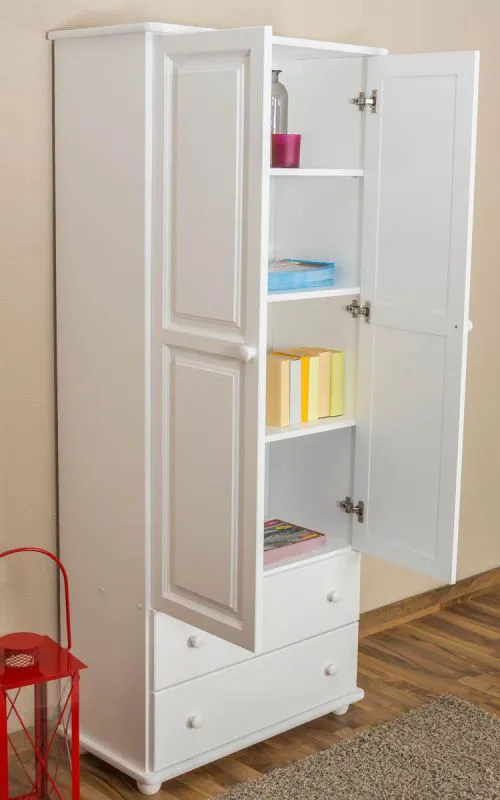 Armoire de vestiaire, Couleur: Blanc 195x84x42 cm Abbildung