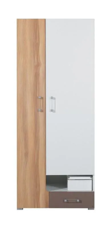 Armoire Adolescent Brun / Blanc 195x80x50 cm Abbildung