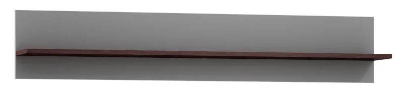 Étagère murale Tabubil 06 | Brun foncé / Gris | 25 x 138 x 21 cm | Design moderne