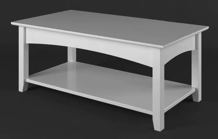 Table basse en bois de pin massif, blanc Lagopus 04 - Dimensions : 110 x 60 x 45 cm (L x P x H)
