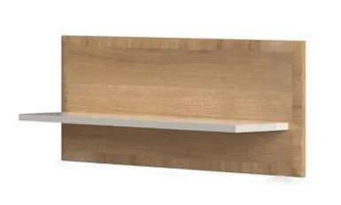 Étagère murale Gataivai 31 | Beige brillant & noyer | 35 x 92 x 21 cm | Design moderne gain de place