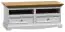 Meuble bas TV Gyronde 09, pin massif, Couleur : Blanc / Chêne - 53 x 111 x 53 cm (H x L x P)