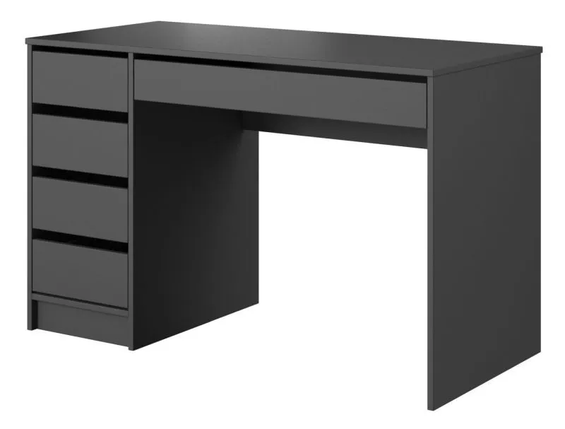 Bureau Beja 03 anthracite | 5 tiroirs | 75 x 120 x 55 cm | Finition haut de gamme