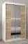 Armoire à portes coulissantes / Penderie Jan 02D avec miroir, Couleur : Blanc mat / Chêne de Sonoma - Dimensions : 200 x 120 x 62 cm (H x L x P)