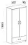 Chambre d'enfant - armoire à portes battantes / armoire Frank 01, couleur : blanc / gris - 189 x 90 x 50 cm (H x L x P)