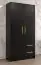 Armoire avec grand espace de rangement Similaun 11, Couleur : Noir mat - Dimensions : 202 x 103 x 40 cm (h x l x p), avec cinq casiers et deux tiroirs
