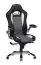 Chaise gaming / Chaise de bureau Apolo 48, Couleur : Noir / Blanc / Gris, avec accoudoirs pliables et réglables