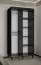 Armoire sobre à portes coulissantes avec cinq compartiments Jotunheimen 38, couleur : noir - Dimensions : 208 x 100,5 x 62 cm (H x L x P)