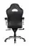 Chaise gaming / Chaise de bureau Apolo 48, Couleur : Noir / Blanc / Gris, avec accoudoirs pliables et réglables