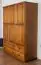 Armoire en bois de pin massif couleur chêne rustique Junco 03 - Dimensions : 195 x 154 x 60 cm (H x L x P)