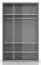 Armoire à portes battantes / armoire avec cadre LED Siumu 22, Couleur : Blanc / Blanc brillant - 226 x 142 x 60 cm (H x L x P)