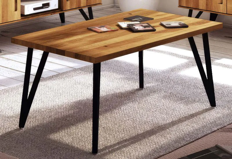 Table basse Masterton 24 | Chêne sauvage massif huilé | 80 x 80 x 48 cm | Design exclusif