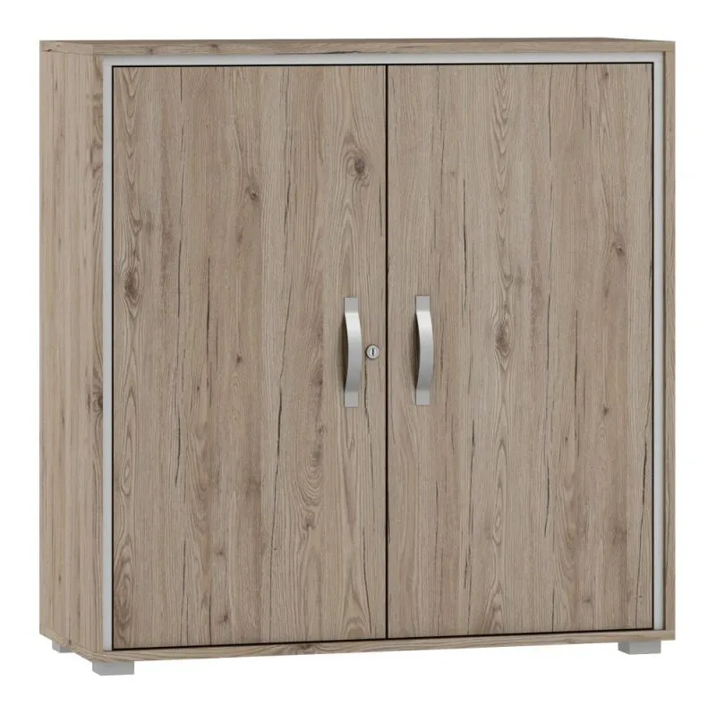 Commode Cianjur 07 | Chêne / Blanc | 108 x 105 x 40 cm | Rangement moderne