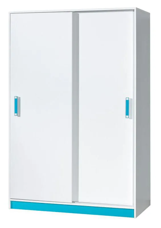 Chambre d'enfant - Armoire, Couleur: Blanc / Bleu - 189 x 120 x 60 cm (H x L x P) Abbildung
