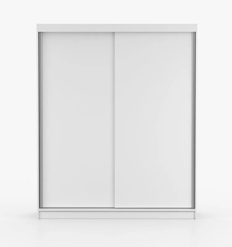 Armoire penderie 1,60 m avec portes coulissantes | Blanc | Galtee 03 | 160 x 61 x 195 cm | 2 portes | 6 compartiments | Grand volume