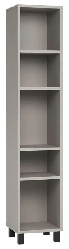 Bibliothèque Pantanoso 47 gris | 195 x 39 x 38 cm | 5 niches ouvertes | Design moderne