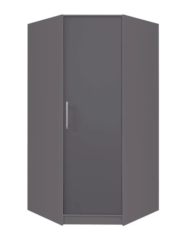 Armoire d’angle spacieuse Hannut 41 | Anthracite moderne | 190 x 95 x 95 cm | Bois laminé robuste