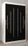 Armoire à portes coulissantes / Penderie Pilatus 02, Couleur : Blanc mat / Noir - Dimensions : 200 x 120 x 62 cm (h x l x p)
