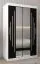Armoire à portes coulissantes / Penderie avec miroir Tomlis 02A , Couleur : Blanc mat / Noir - Dimensions : 200 x 120 x 62 cm (H x L x P)