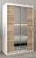 Armoire penderie à portes coulissantes Bisaurin 2B avec miroir | Blanc mat & chêne Sonoma | 200 x 120 x 62 cm