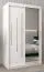 Armoire à portes coulissantes / Penderie avec miroir Tomlis 02B, Couleur : Blanc mat - Dimensions : 200 x 120 x 62 cm (h x l x p)