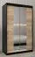 Armoire à portes coulissantes Bisaurin 2B avec miroir | Noir & chêne Sonoma | 200 x 120 x 62 cm