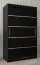Armoire à portes coulissantes / Penderie Jan 02A, Couleur : Noir - Dimensions : 200 x 120 x 62 cm ( h x l x p)