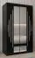 Armoire à portes coulissantes / Penderie avec miroir Tomlis 02A, Couleur : Noir - Dimensions : 200 x 120 x 62 cm (h x l x p)
