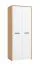 Armoire penderie 2 portes | Chêne Artisan / Blanc | 203,5 x 80,5 x 53 cm | Série Brus