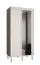 Armoire étroite à portes coulissantes avec une porte miroir Jotunheimen 73, Couleur : Blanc - Dimensions : 208 x 100,5 x 62 cm (H x L x P)