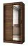 Penderie / Couleur : Noyer Warmia / 2 tringles / 5 compartiments / Armoire à portes coulissantes / Système de glissières fiable / 100 x 62 x 200 cm / Porte miroir décorative