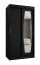 Penderie à portes coulissantes Musala 03 | Noir élégant | 1 mètre de large | Porte miroir | 5 compartiments
