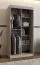 Armoire à portes coulissantes | Cachemire | 100 x 62 x 200 cm | 1 porte miroir | 2 tringles | armoire étroite | 5 compartiments | Poignées : noires