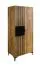 Armoire façade cannelée Calmuco 01 | Chêne craft Or & Noir | 190 x 86 x 55 cm | 6 compartiments | Pieds métal