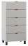 Commode Pantanoso 05 | Blanc & Gris | 122 x 63 x 47 cm | 5 tiroirs Soft Close