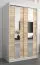 120 cm de large Armoire à portes coulissantes avec 5 casiers et 2 portes | Couleur: Chêne Sonoma  / Blanc | Laminée Abbildung