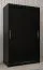 120 cm de large Armoire à portes coulissantes avec 2 portes | 5 casiers | 2 tringles à vêtements | Couleur: Noir Abbildung