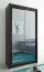 1 mètre de large Armoire avec 2 portes | Couleur : Noir Abbildung